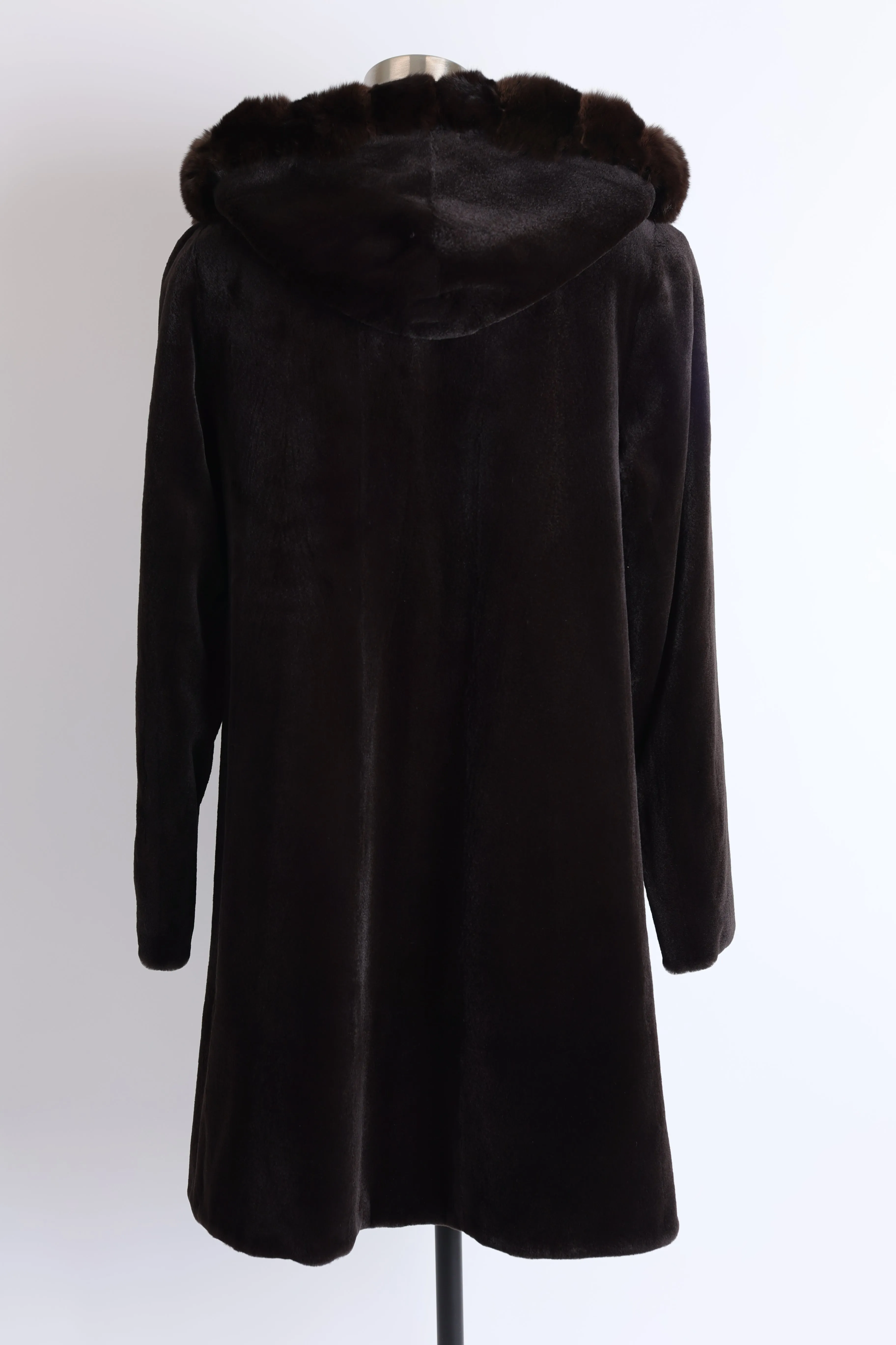 Sheared Mink Reversible Coat w/ Chinchilla Trim