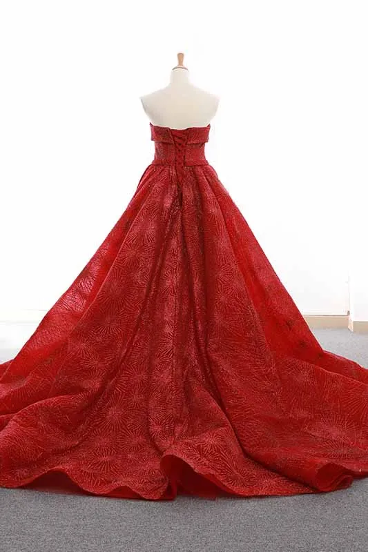 Sparkly Sequins Red Sweetheart Sheath Formal Gown Overskirt Pageant Dresses OP750