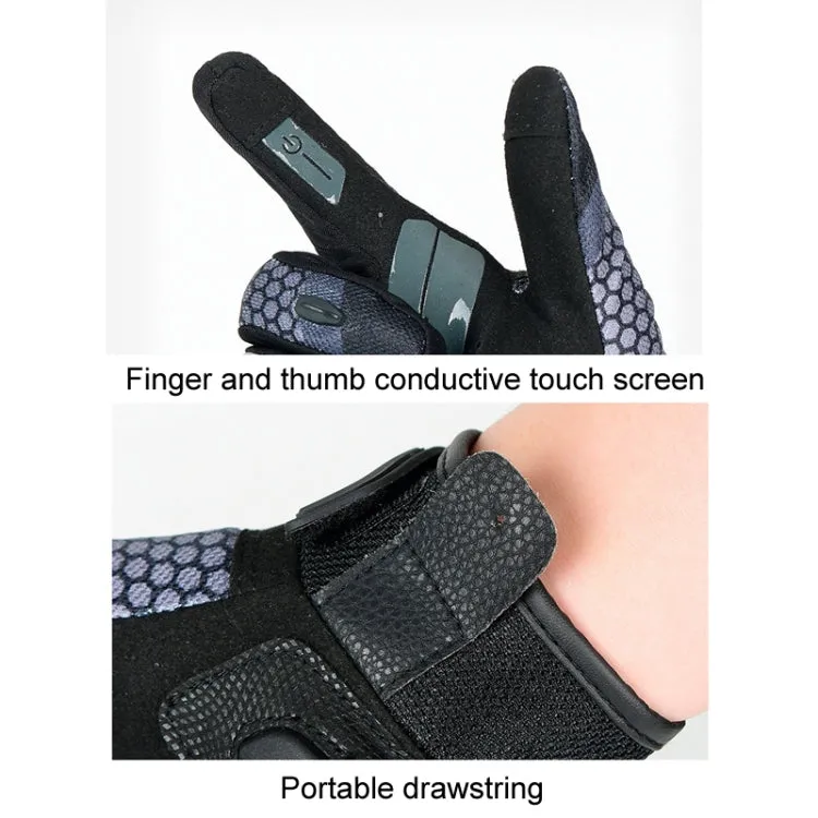 SULAITE Motorcycle Anti-fall Touch Screen Breathable Mesh Cycling Gloves, Size: L(Black Green)