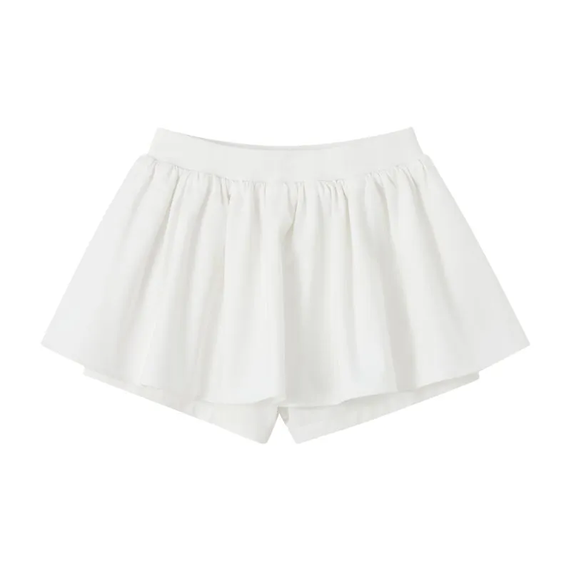 Three-dimensional Puffy Culottes in White