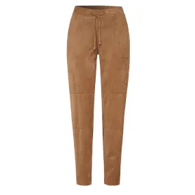 TONI Sue Modern Chic Faux Suede Trousers Light Taupe