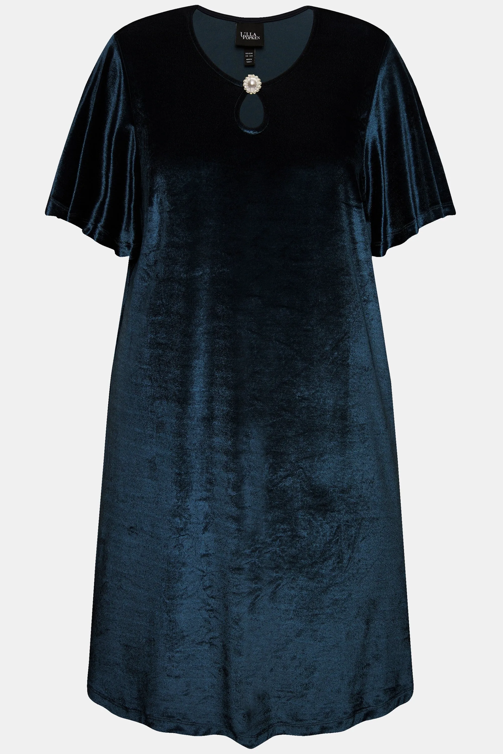 Ulla Popken Velvet Dress in Navy