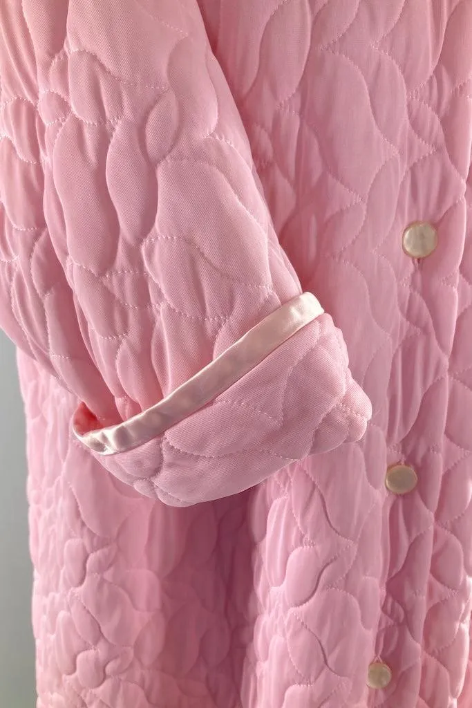 Vintage 1960s Pink Quilted Robe