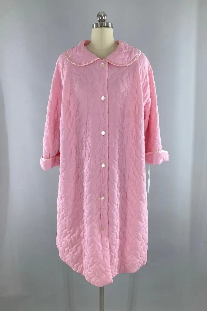 Vintage 1960s Pink Quilted Robe