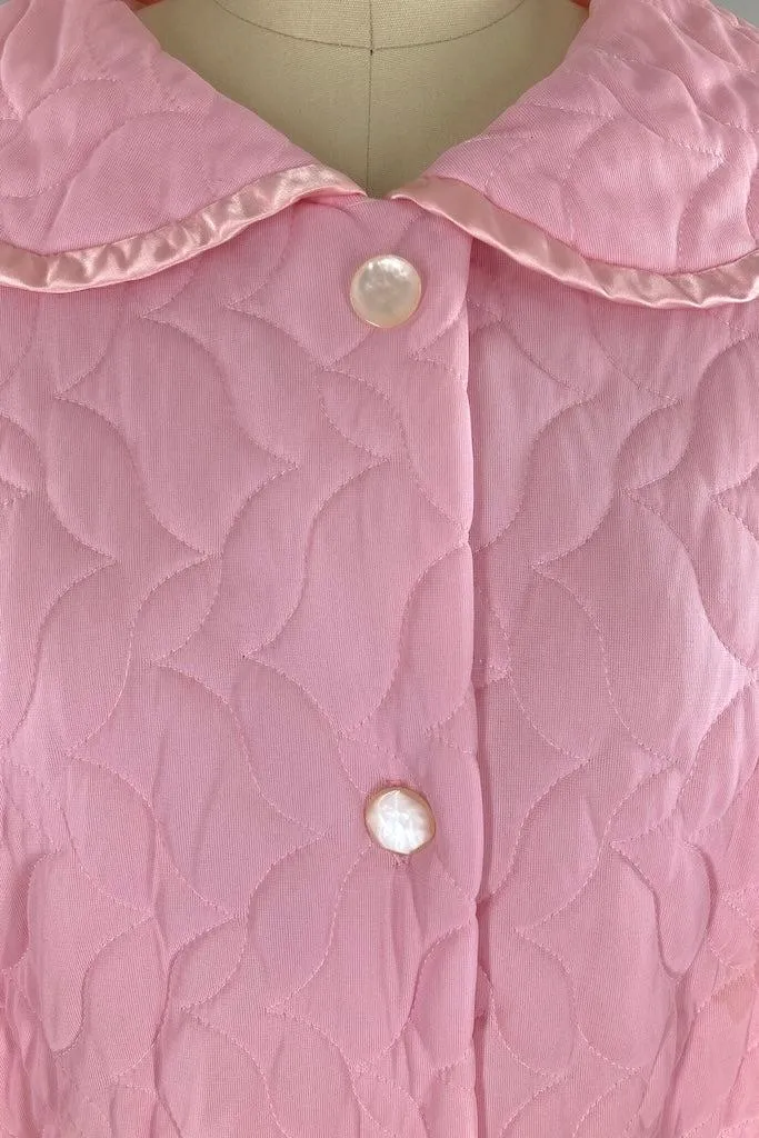 Vintage 1960s Pink Quilted Robe