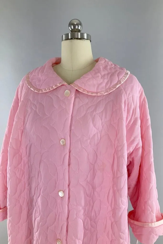 Vintage 1960s Pink Quilted Robe