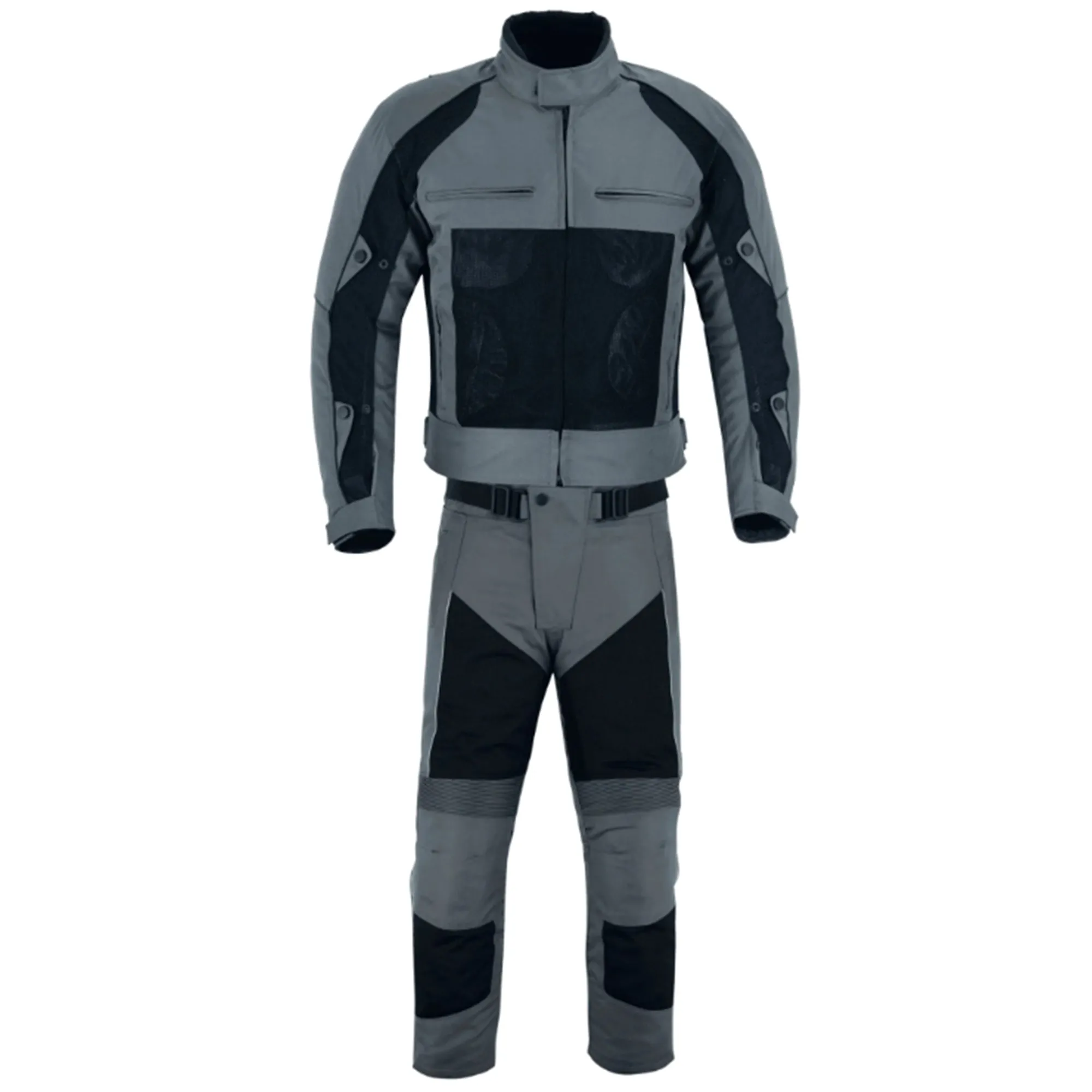 Warrior Gears® Air Mesh Motorbike Suits for Men, Breathable Textile Motorbike Jacket and Trouser with Removable Lining and CE Armours