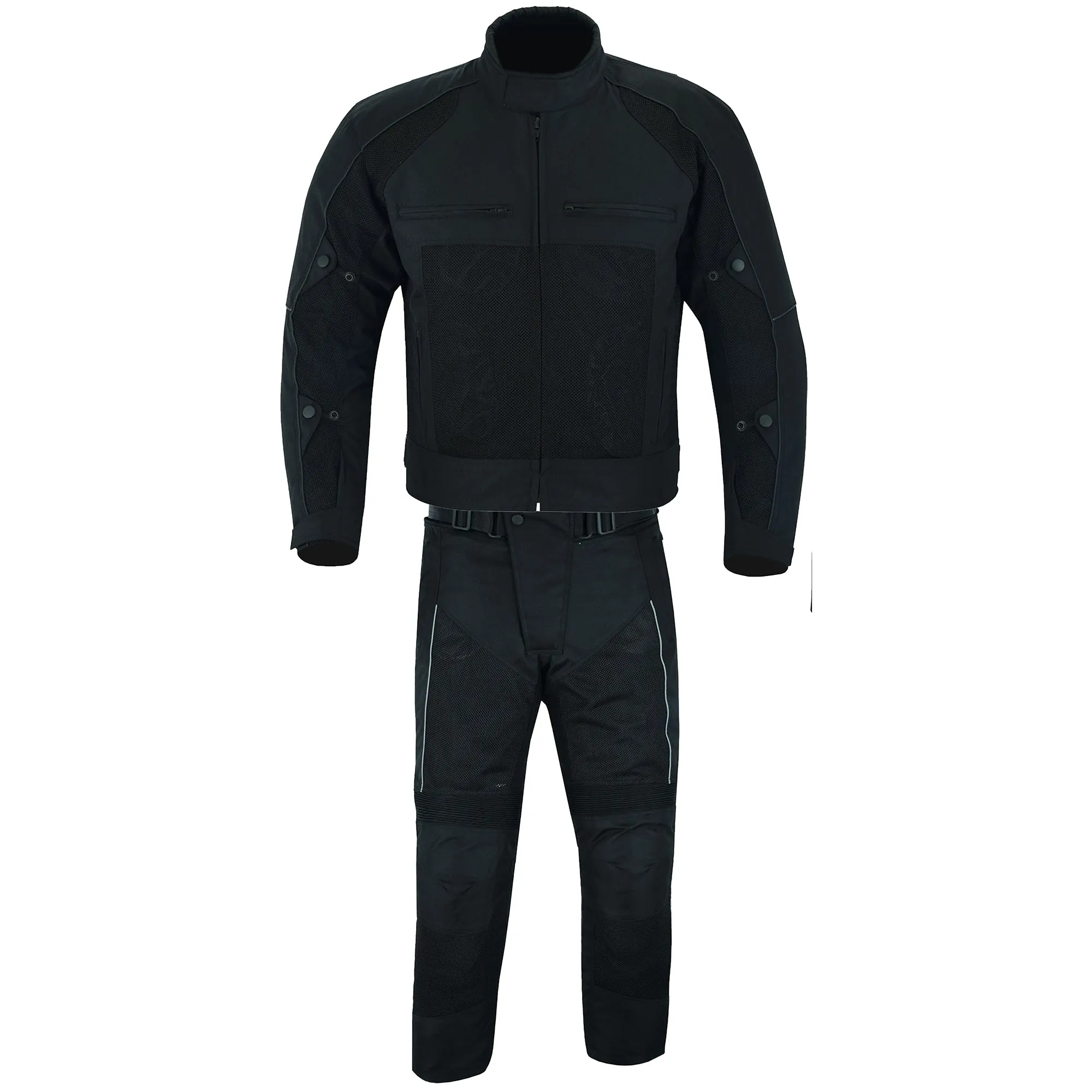 Warrior Gears® Air Mesh Motorbike Suits for Men, Breathable Textile Motorbike Jacket and Trouser with Removable Lining and CE Armours