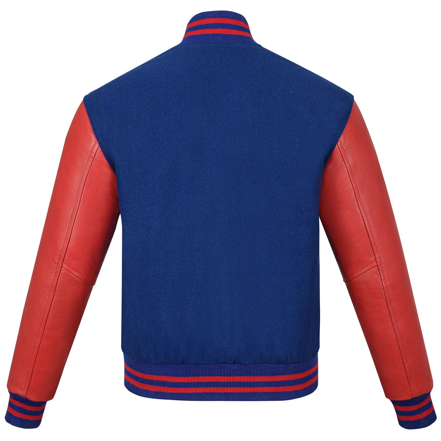 Warrior Gears Classic Hybrid Varsity Jacket for Kids, Toddler Letterman Bomber Jacket for Boys, Unisex Varsity Jacket Girls, Royal Blue Pure Wool Body & Red Cowhide Leather Sleeves