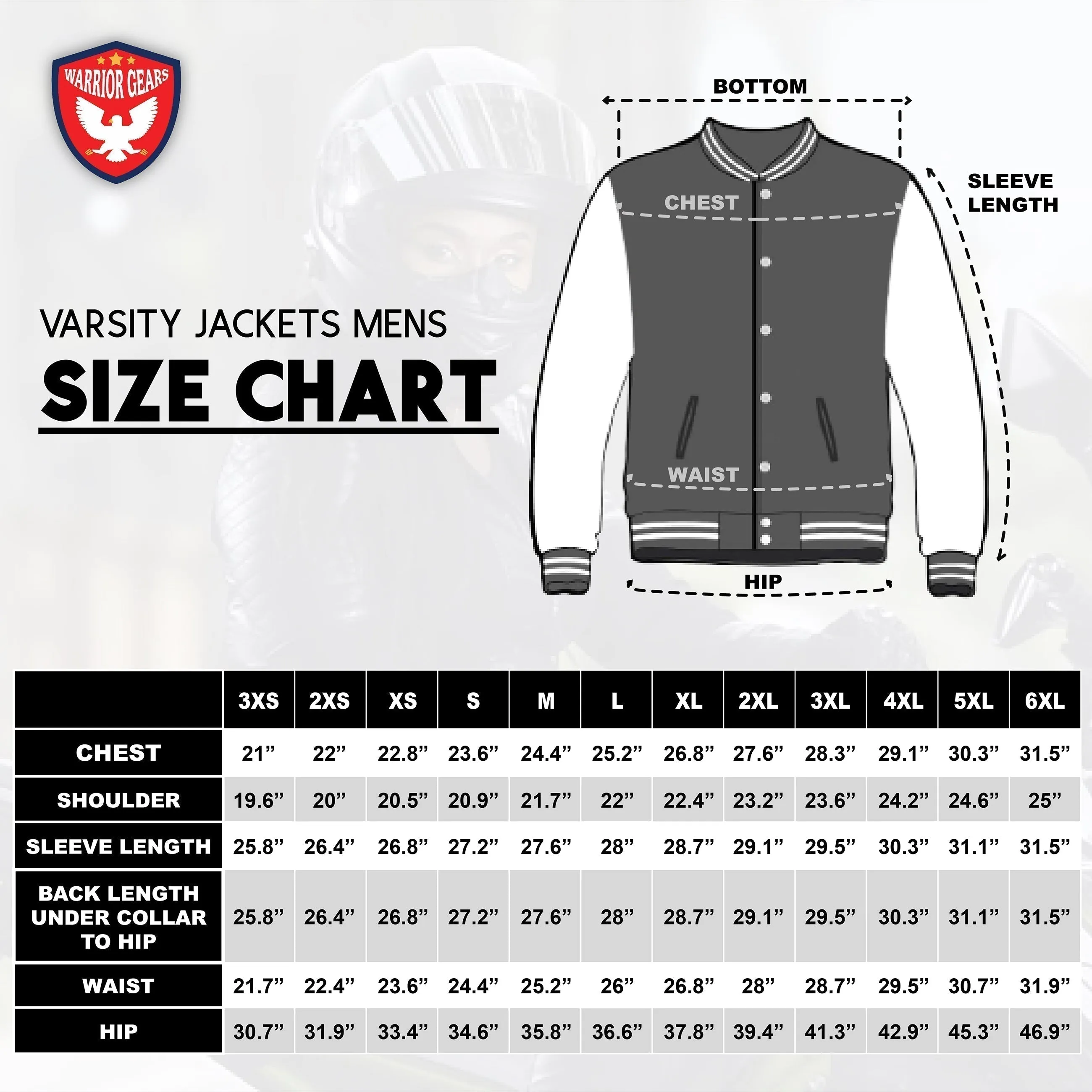 Warrior Gears Classic Hybrid Varsity Jacket University Letterman Bomber Jacket, Pure Wool & Original Cowhide Leather Jacket, Black Pure Wool Body & Cream Real Leather Sleeves