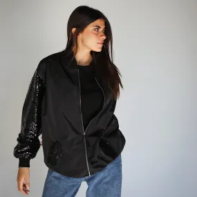 Waterproof & sequined bomber jacket