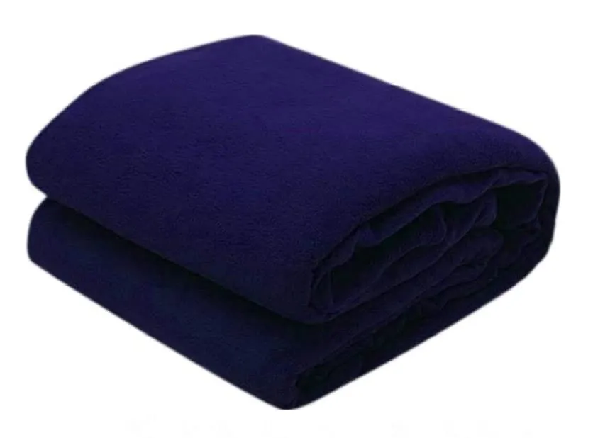 Wavva 500 TC Solid/Plain Light Weight Polar Fleece Single Warm Or Hot AC Blanket (90X60 Inches,(Blue) skinfriendly