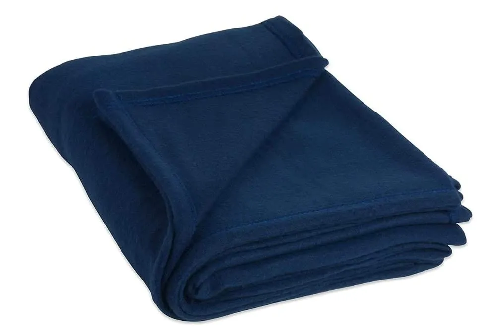 Wavva 500 TC Solid/Plain Light Weight Polar Fleece Single Warm Or Hot AC Blanket (90X60 Inches,(Blue) skinfriendly