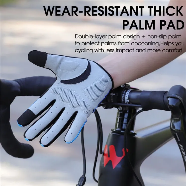 WEST BIKING YP0211216 Riding Gloves Bike Shock Absorption Touch Screen Full Finger Glove, Size: L(Red)