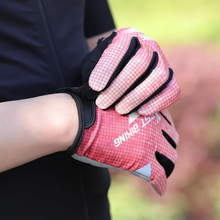 WEST BIKING YP0211216 Riding Gloves Bike Shock Absorption Touch Screen Full Finger Glove, Size: L(Red)