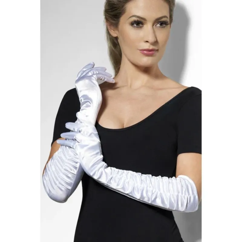 White Long Temptress Gloves