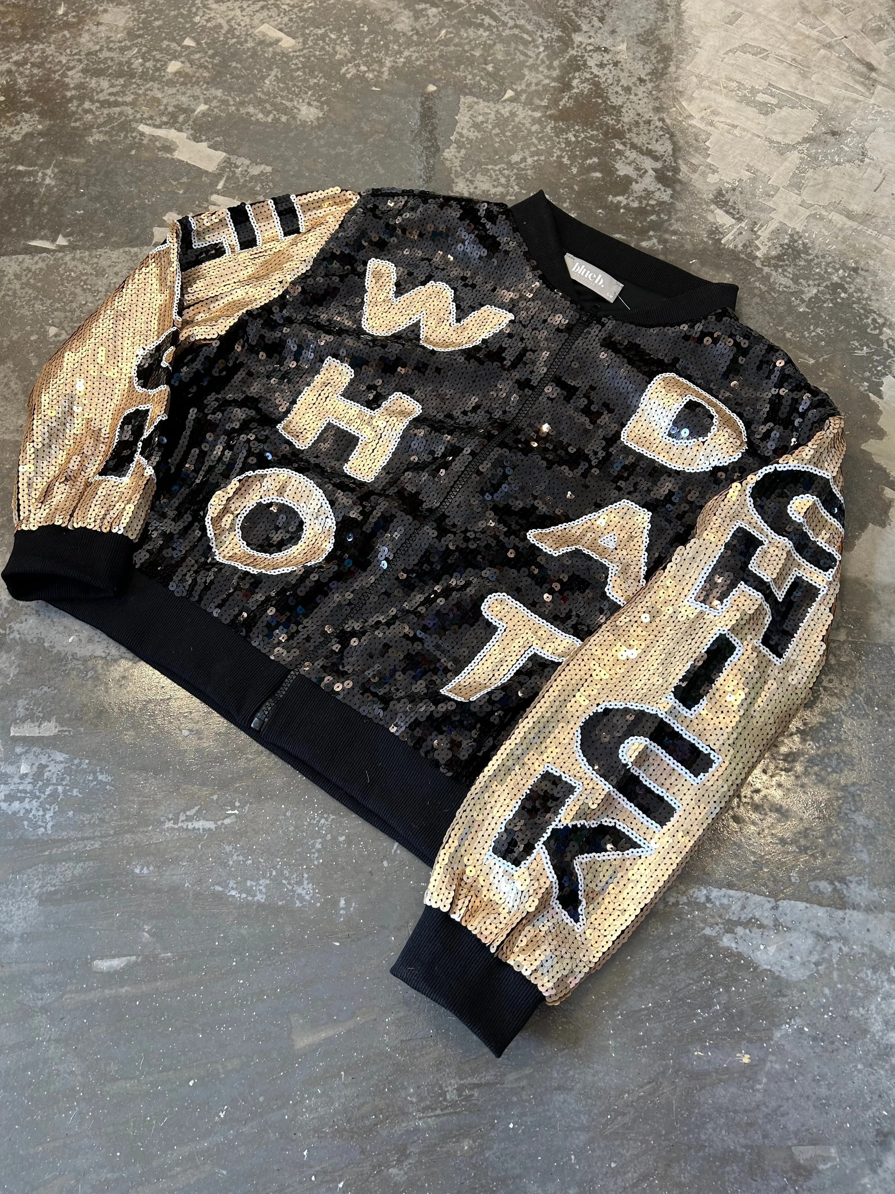 Who Dat Chick Sequin Bomber jacket