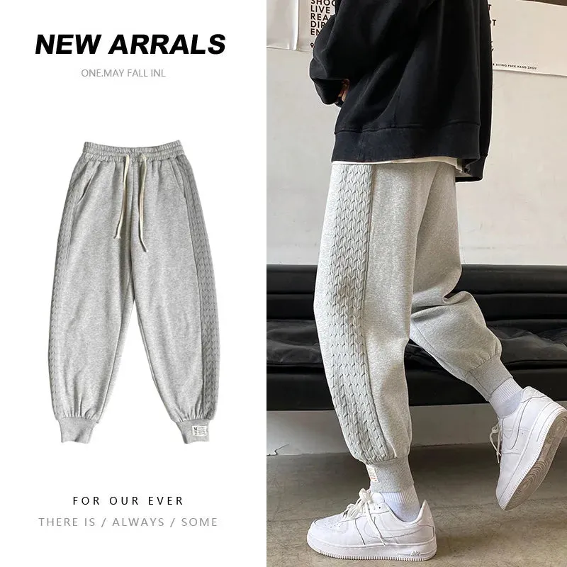 Wiaofellas  -   men's new knitted stitching / plus fleece trousers