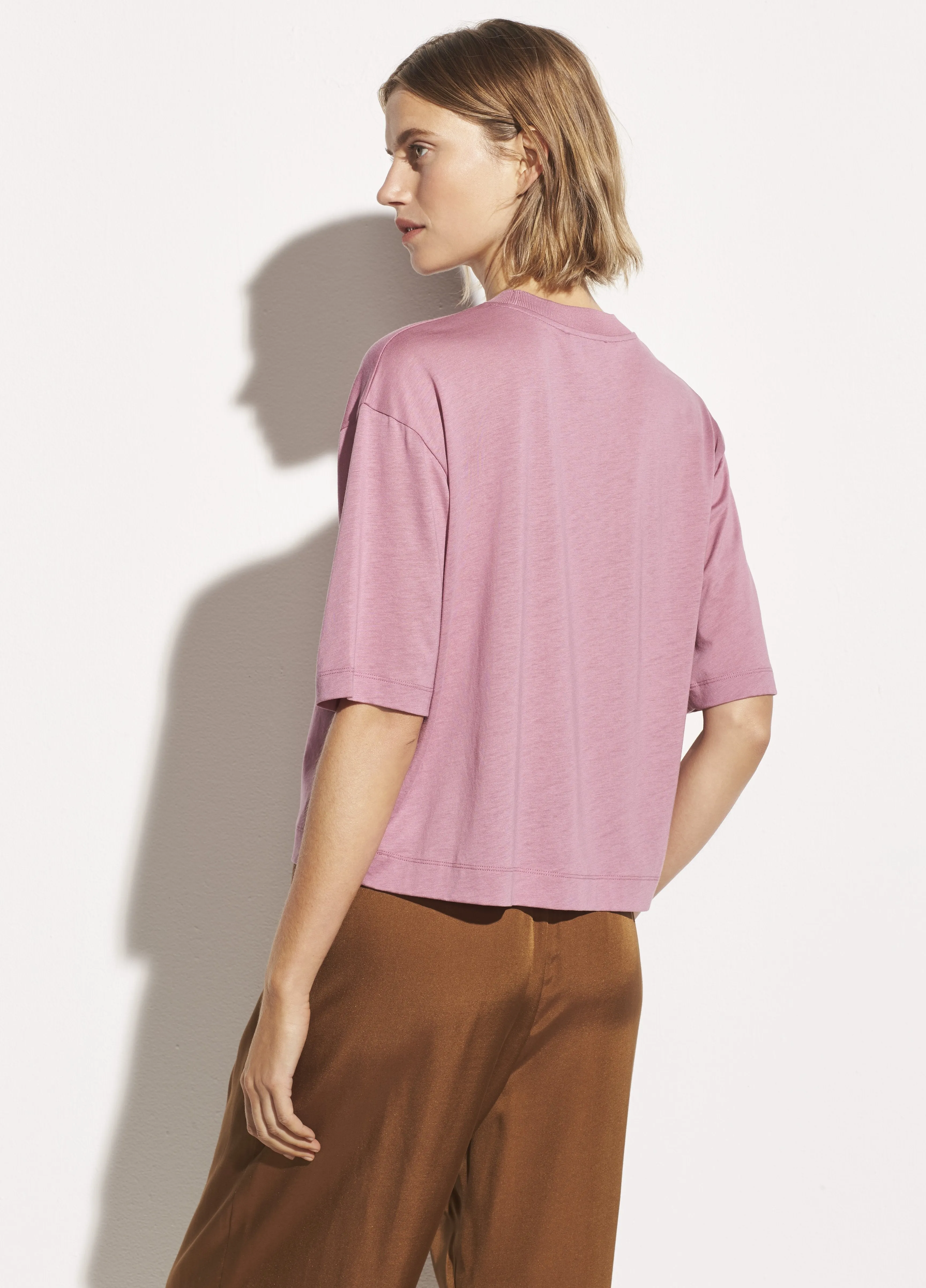 Wide Sleeve Crop Tee in Rose Root