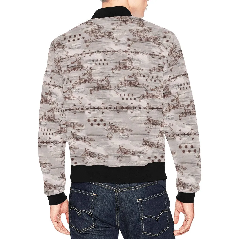 Wild Run All Over Print Bomber Jacket for Men