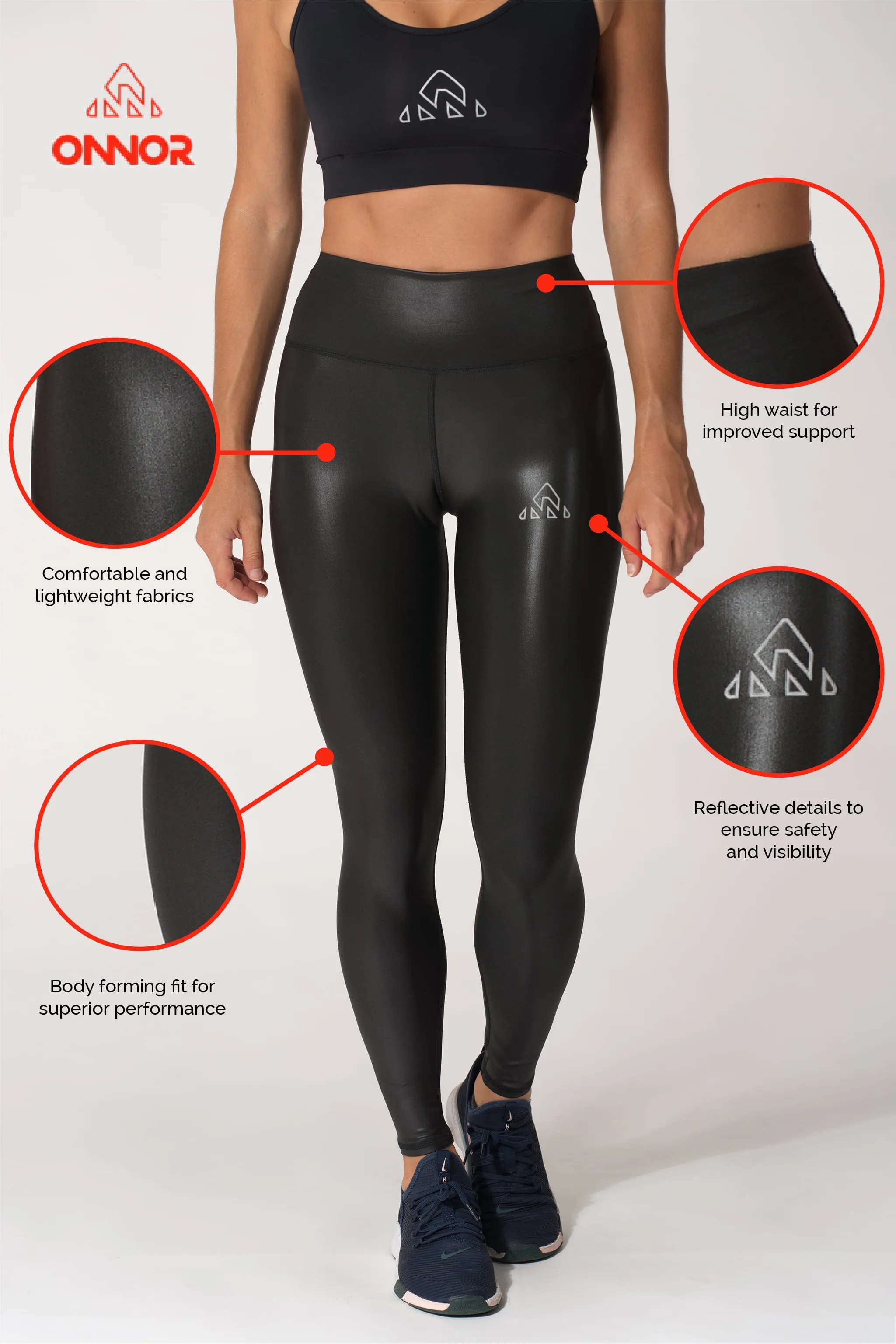 Women's Fitness Black Faux Pro Leggings