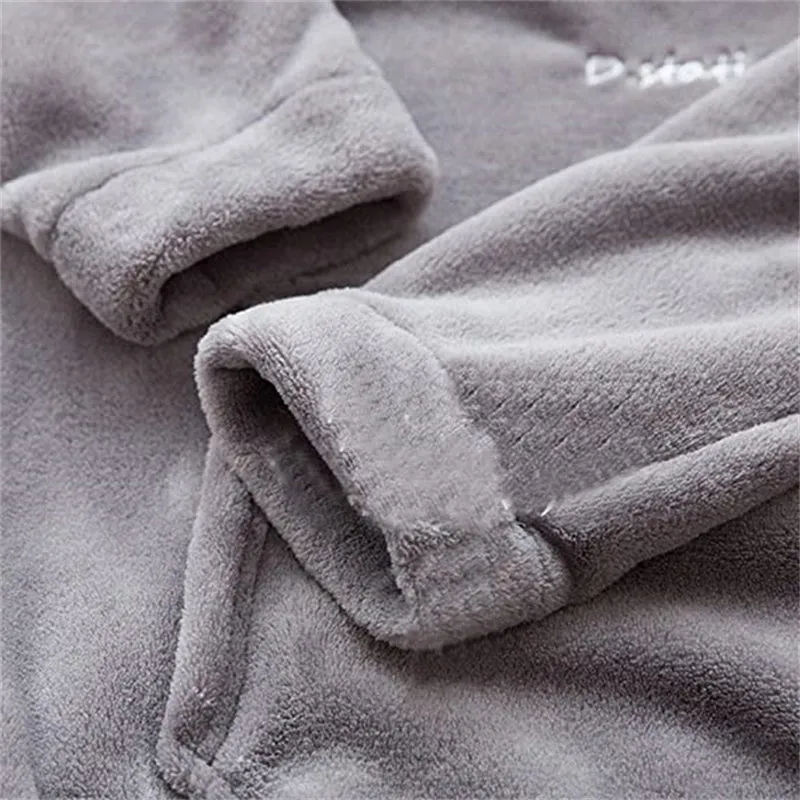 Women's Home Cute Coral Fleece Hoodie Sweatshirt Pyjama Set