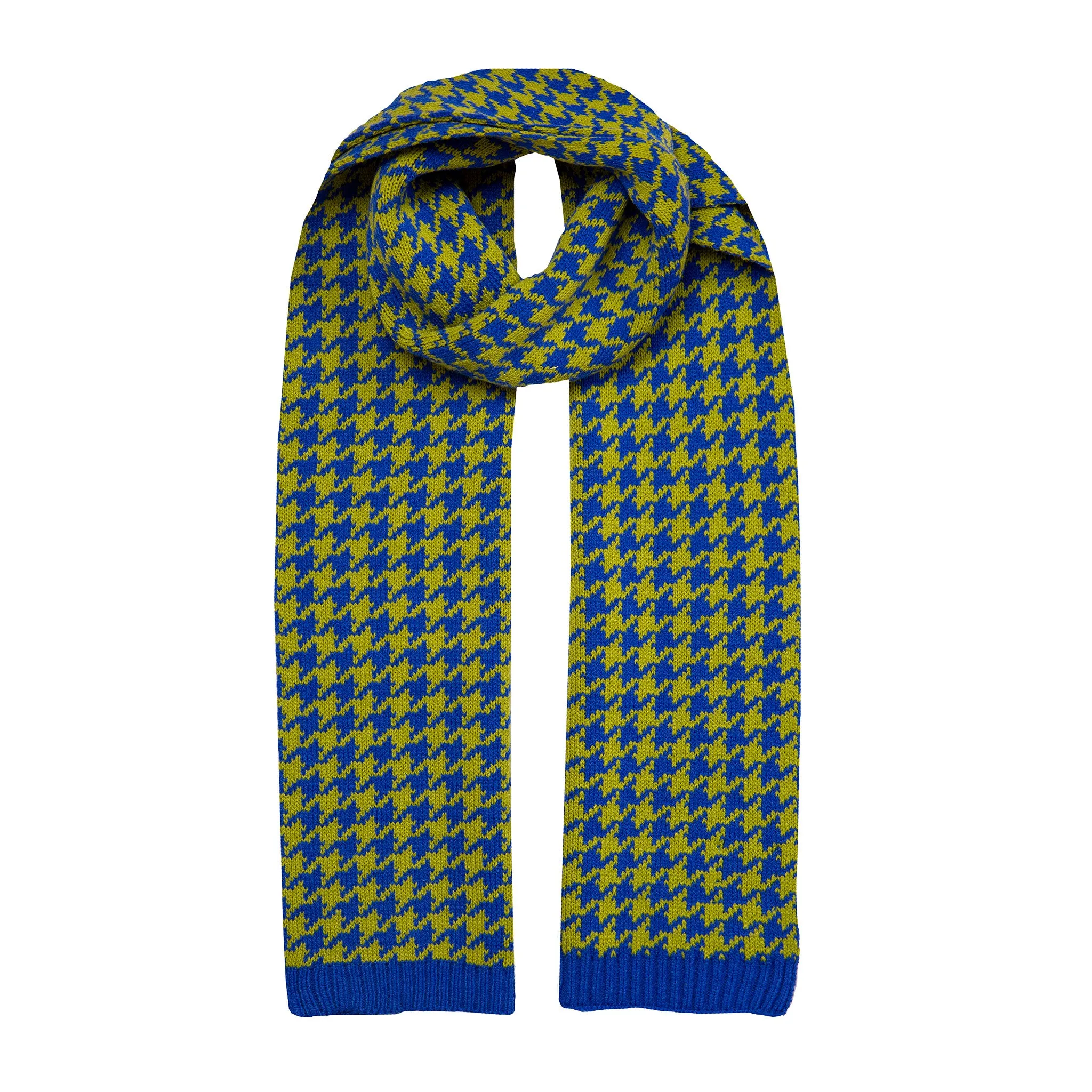 Women’s Jacquard Knitted Scarf with Dogtooth Pattern