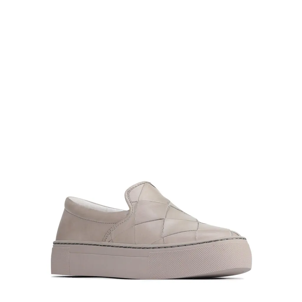 WOVE LEATHER SLIP ON SNEAKER