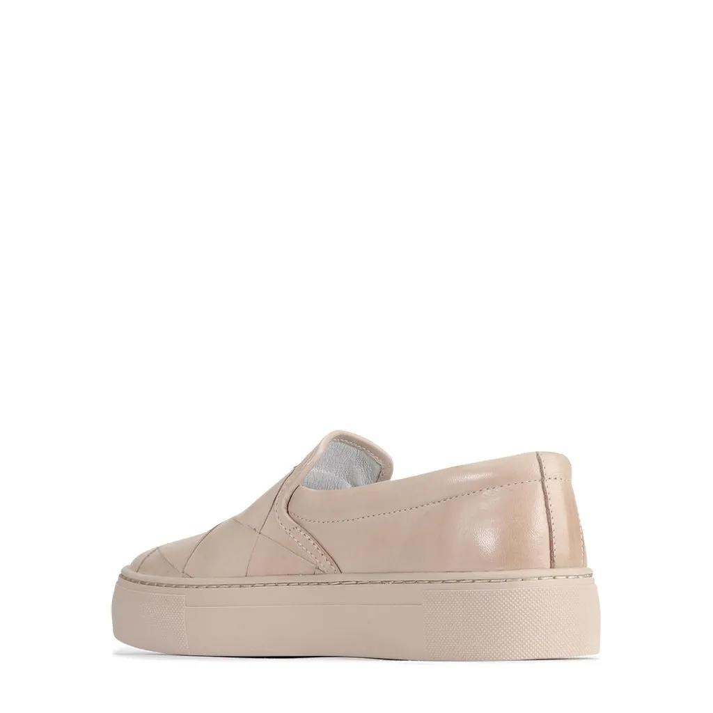 WOVE LEATHER SLIP ON SNEAKER