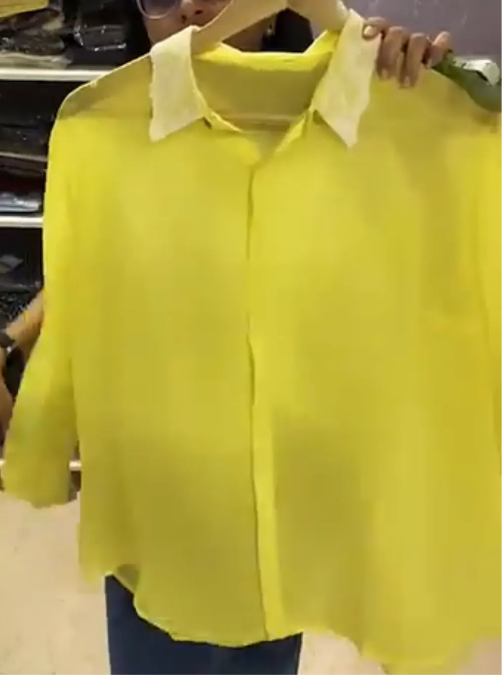 Yellow Shirt with Lace